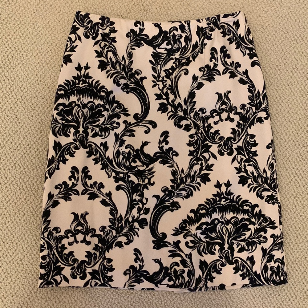 Talbots Black and Tan Print Skirt
